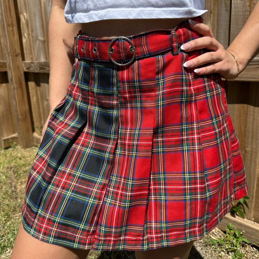 Plaid Red and Blue Women's Skirt